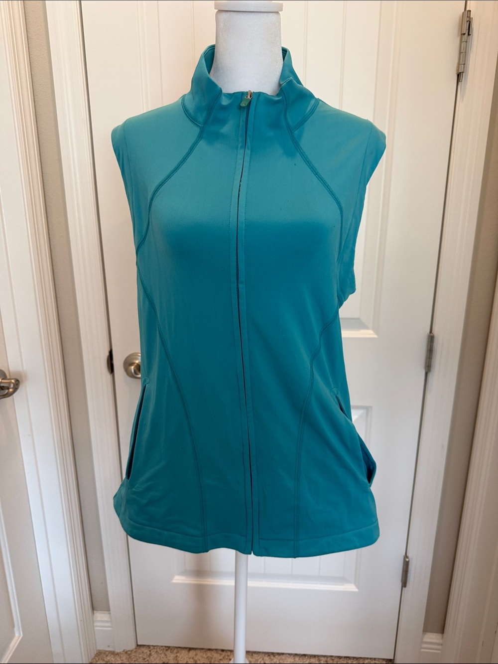 GAP Teal Sleeveless Zip-Up Vest
